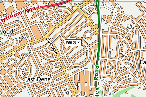 S65 2UX map - OS VectorMap District (Ordnance Survey)