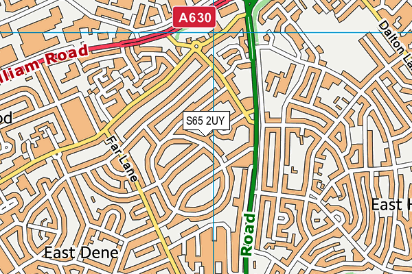 S65 2UY map - OS VectorMap District (Ordnance Survey)