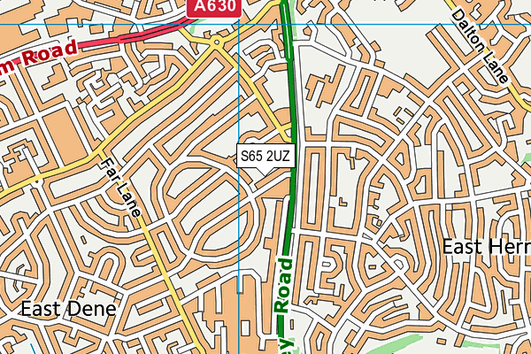 S65 2UZ map - OS VectorMap District (Ordnance Survey)