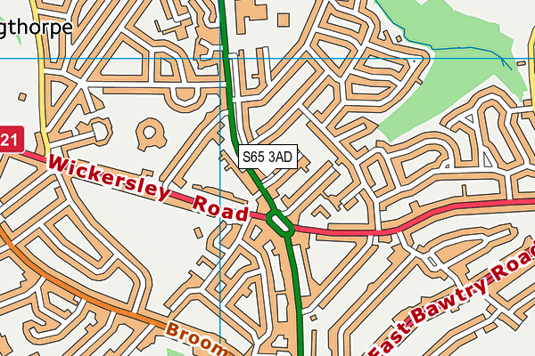 S65 3AD map - OS VectorMap District (Ordnance Survey)