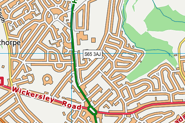 S65 3AJ map - OS VectorMap District (Ordnance Survey)