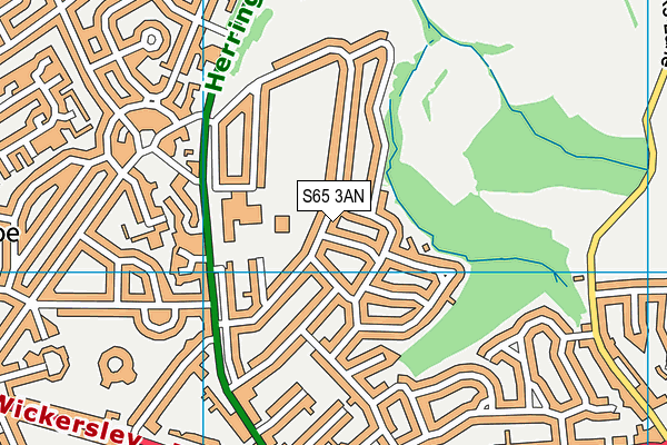 S65 3AN map - OS VectorMap District (Ordnance Survey)