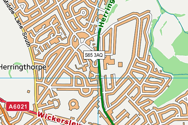 S65 3AQ map - OS VectorMap District (Ordnance Survey)