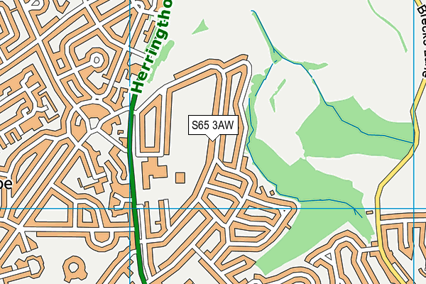 S65 3AW map - OS VectorMap District (Ordnance Survey)