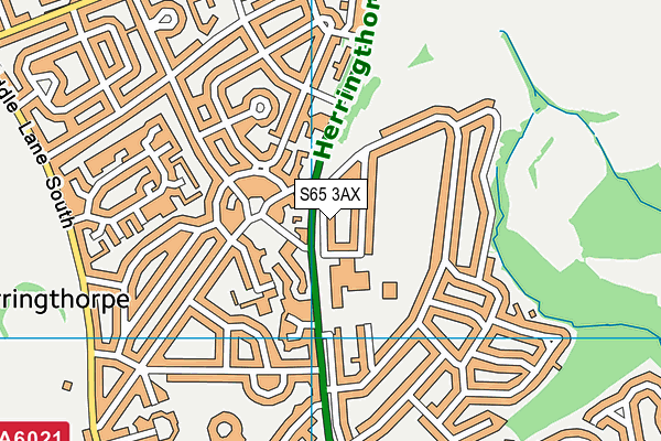 S65 3AX map - OS VectorMap District (Ordnance Survey)