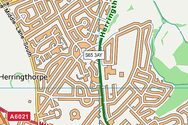 S65 3AY map - OS VectorMap District (Ordnance Survey)