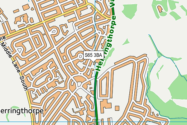 S65 3BA map - OS VectorMap District (Ordnance Survey)