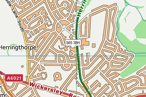 S65 3BH map - OS VectorMap District (Ordnance Survey)