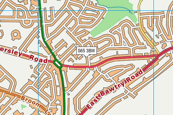 S65 3BW map - OS VectorMap District (Ordnance Survey)