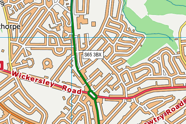 S65 3BX map - OS VectorMap District (Ordnance Survey)