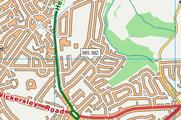 S65 3BZ map - OS VectorMap District (Ordnance Survey)