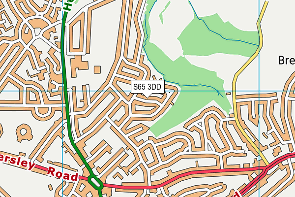 S65 3DD map - OS VectorMap District (Ordnance Survey)
