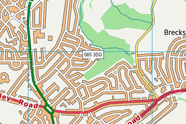 S65 3DG map - OS VectorMap District (Ordnance Survey)