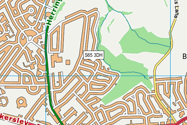 S65 3DH map - OS VectorMap District (Ordnance Survey)