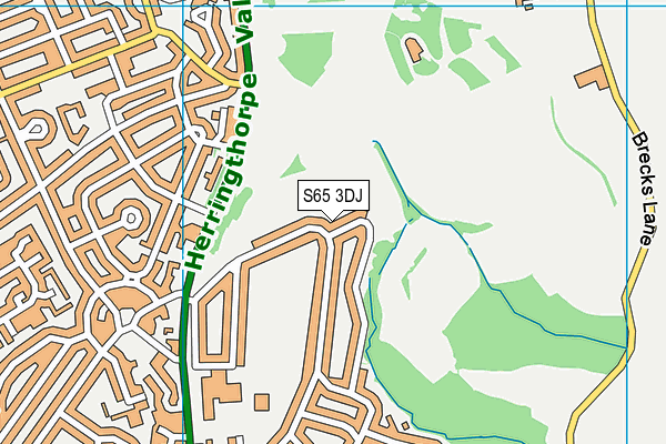 S65 3DJ map - OS VectorMap District (Ordnance Survey)