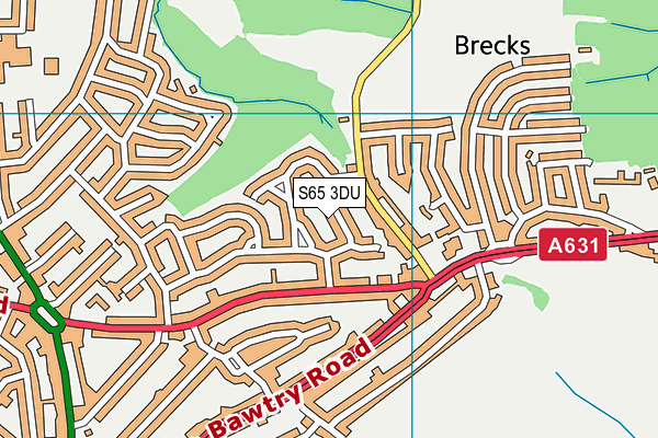 S65 3DU map - OS VectorMap District (Ordnance Survey)