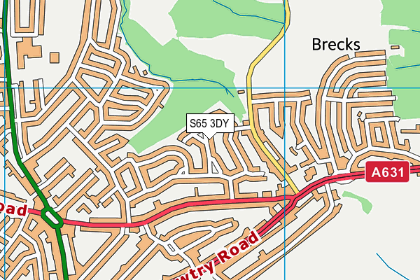 S65 3DY map - OS VectorMap District (Ordnance Survey)