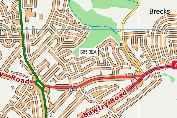 S65 3EA map - OS VectorMap District (Ordnance Survey)