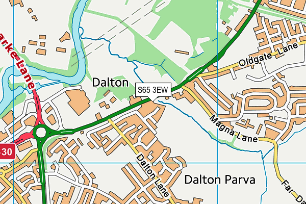 S65 3EW map - OS VectorMap District (Ordnance Survey)