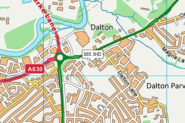 S65 3HD map - OS VectorMap District (Ordnance Survey)