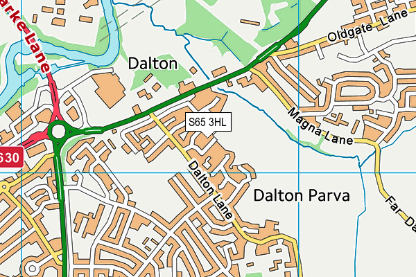 S65 3HL map - OS VectorMap District (Ordnance Survey)