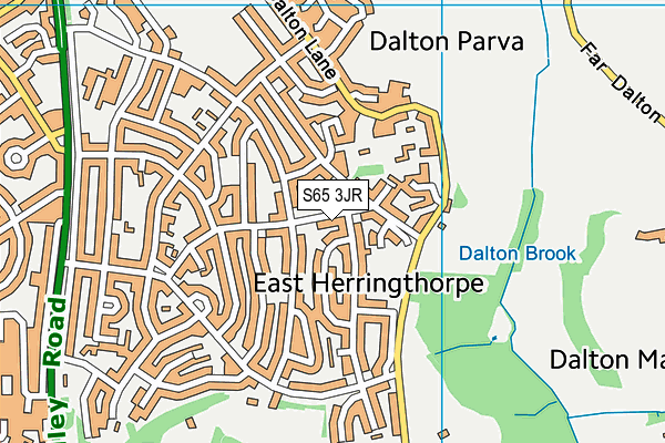 S65 3JR map - OS VectorMap District (Ordnance Survey)