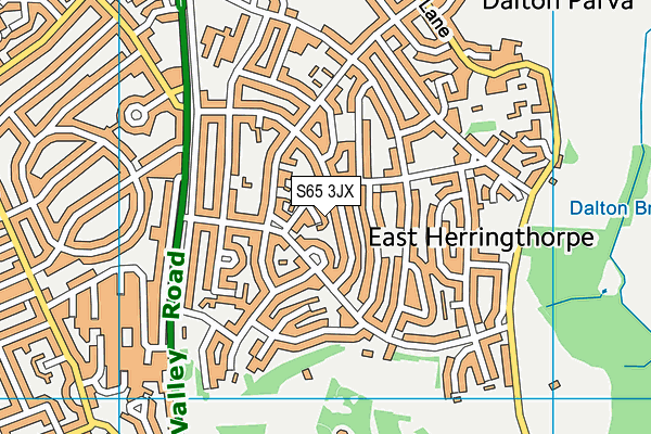 S65 3JX map - OS VectorMap District (Ordnance Survey)