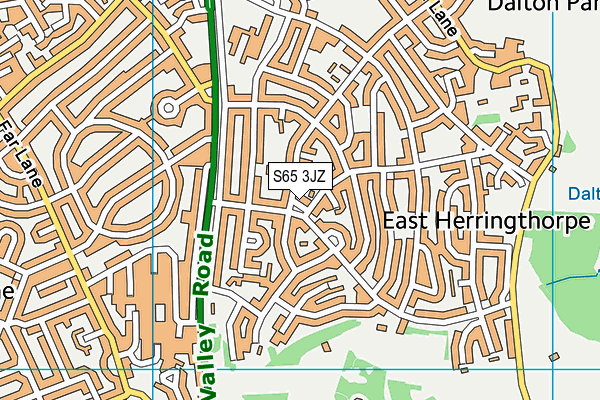 S65 3JZ map - OS VectorMap District (Ordnance Survey)