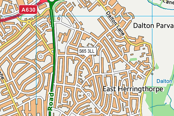 S65 3LL map - OS VectorMap District (Ordnance Survey)