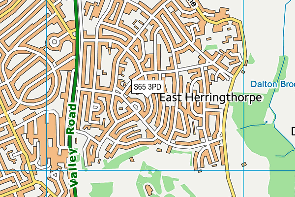 S65 3PD map - OS VectorMap District (Ordnance Survey)