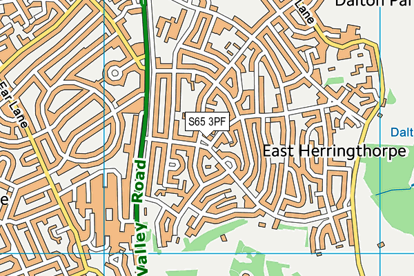 S65 3PF map - OS VectorMap District (Ordnance Survey)