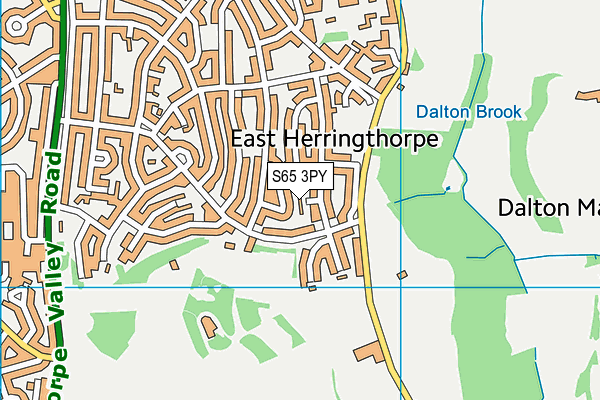 S65 3PY map - OS VectorMap District (Ordnance Survey)