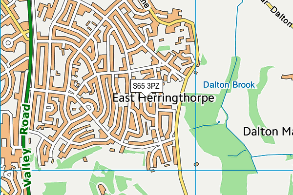 S65 3PZ map - OS VectorMap District (Ordnance Survey)