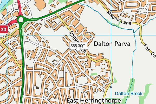 S65 3QT map - OS VectorMap District (Ordnance Survey)