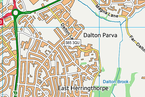 S65 3QU map - OS VectorMap District (Ordnance Survey)