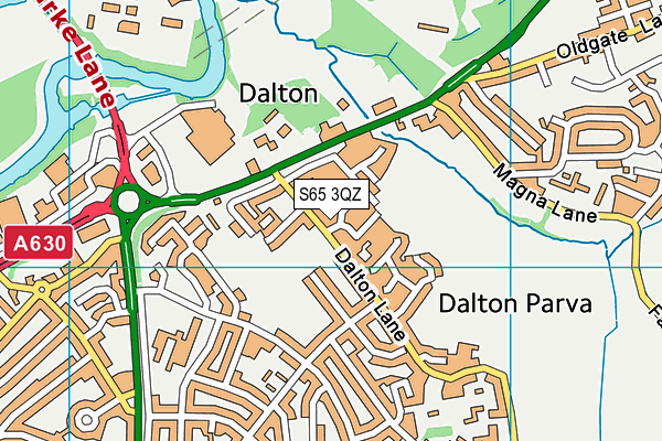 S65 3QZ map - OS VectorMap District (Ordnance Survey)