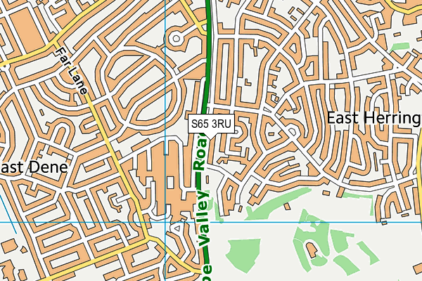 S65 3RU map - OS VectorMap District (Ordnance Survey)