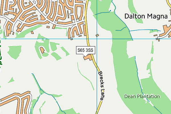 S65 3SS map - OS VectorMap District (Ordnance Survey)