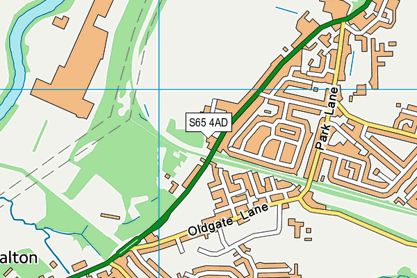 S65 4AD map - OS VectorMap District (Ordnance Survey)