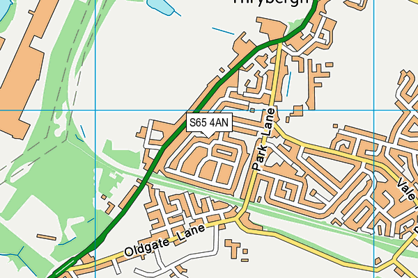 S65 4AN map - OS VectorMap District (Ordnance Survey)