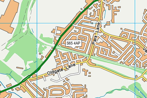 S65 4AP map - OS VectorMap District (Ordnance Survey)