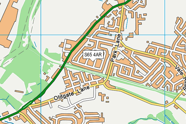 S65 4AR map - OS VectorMap District (Ordnance Survey)