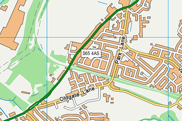 S65 4AS map - OS VectorMap District (Ordnance Survey)