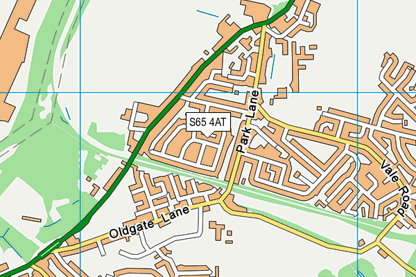 S65 4AT map - OS VectorMap District (Ordnance Survey)