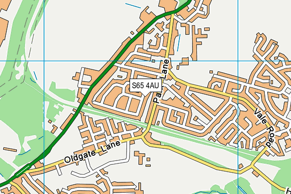 S65 4AU map - OS VectorMap District (Ordnance Survey)