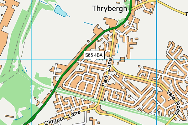 S65 4BA map - OS VectorMap District (Ordnance Survey)