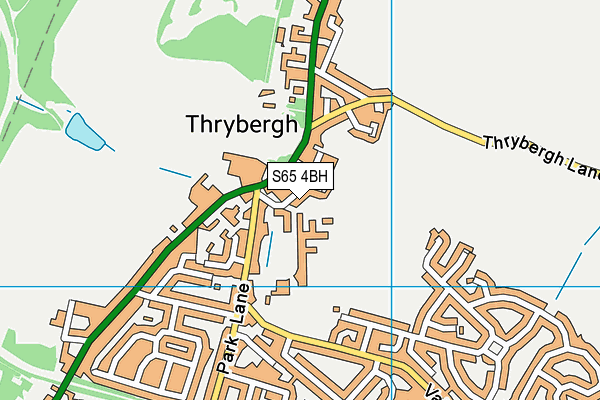 Thrybergh Academy And Sports College map (S65 4BH) - OS VectorMap District (Ordnance Survey)