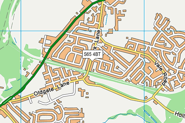 S65 4BT map - OS VectorMap District (Ordnance Survey)