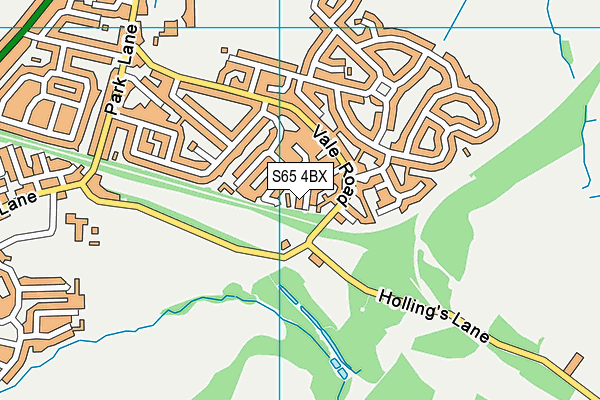 S65 4BX map - OS VectorMap District (Ordnance Survey)