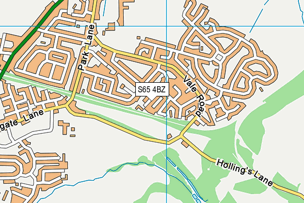 S65 4BZ map - OS VectorMap District (Ordnance Survey)